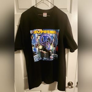 Mens Black Supreme Tshirt 100% Cotton XL